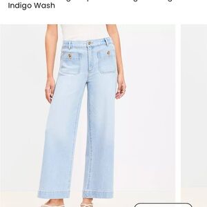 Loft Palmer Wide Leg Cropped Jeans in Vintage Light Wash